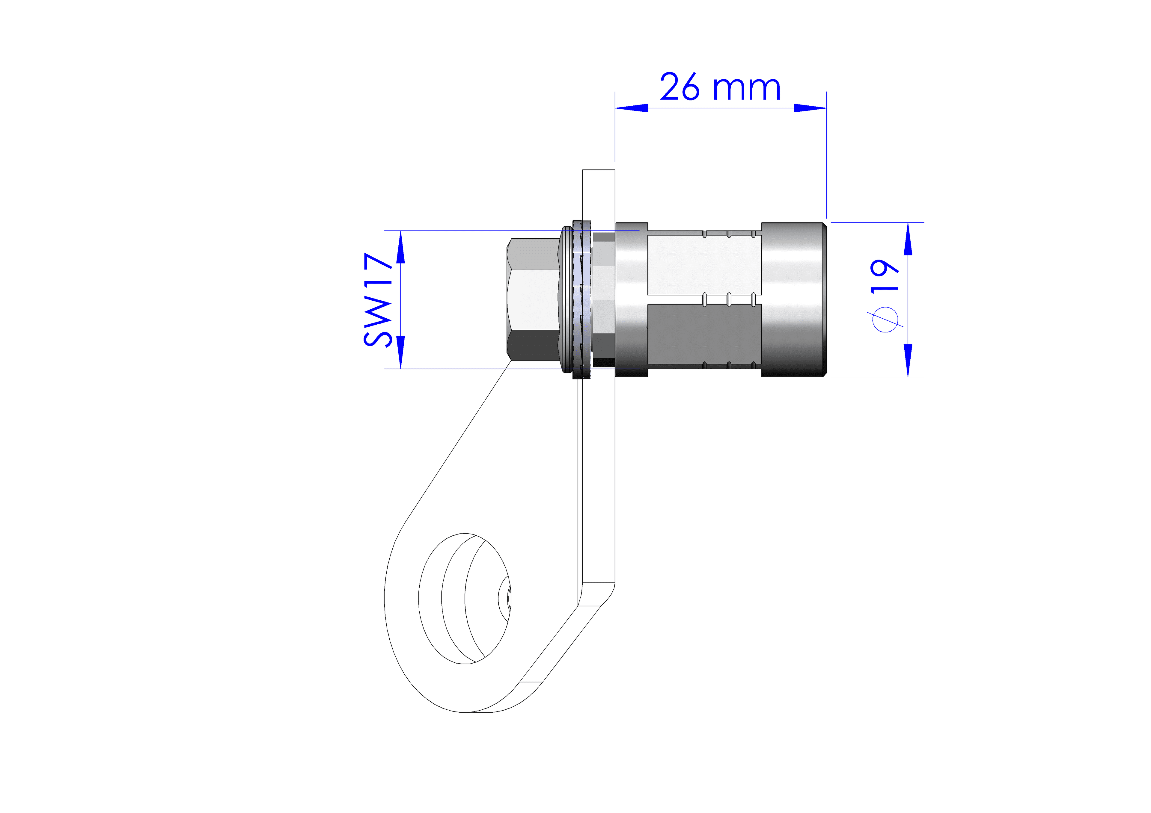 Vollachsen Adapter Polygon - M12 x 1.25